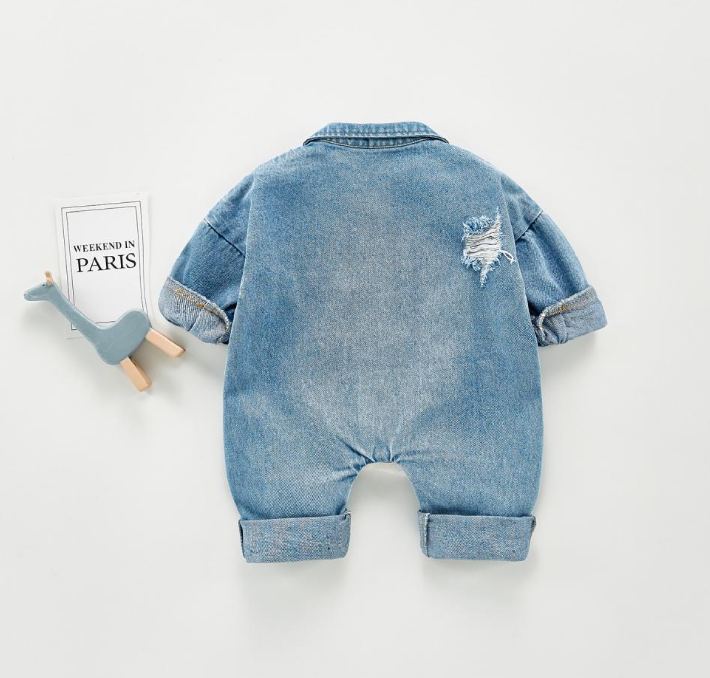 Jordan Distress Denim Jumpsuit