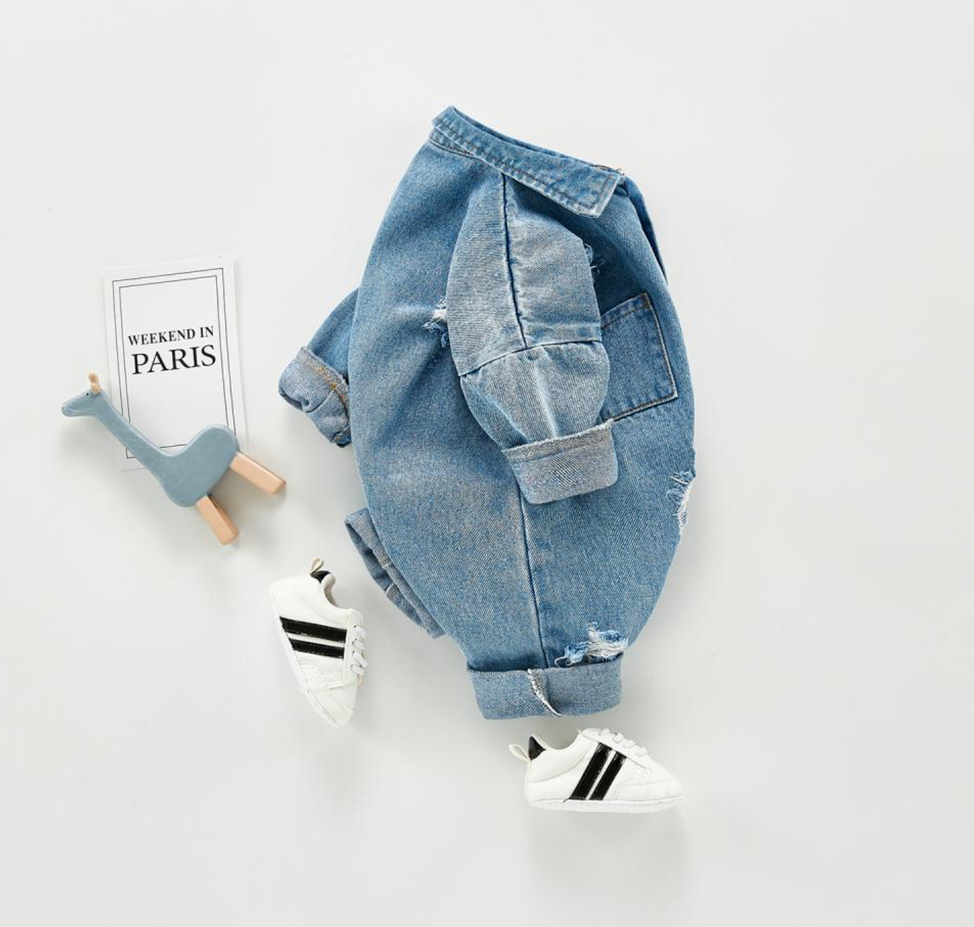 Jordan Distress Denim Jumpsuit