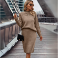 Load image into Gallery viewer, Jumana Two-Piece Mock Neck Solid Ribbed Knit Set.
