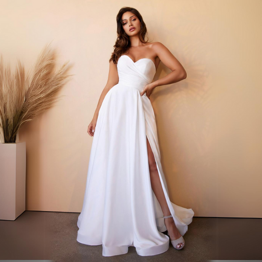 Kaelith Satin Strapless Bridal Ball Gown