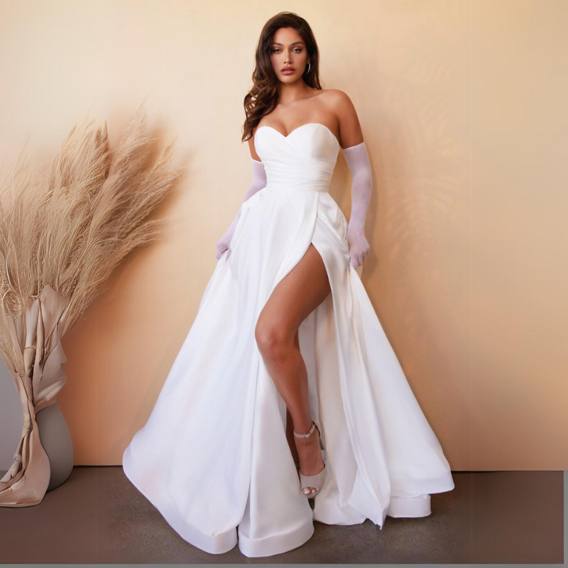 Kaelith Satin Strapless Bridal Ball Gown