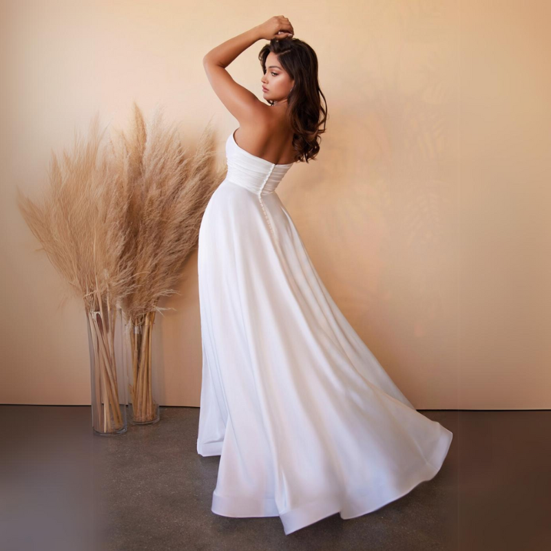 Kaelith Satin Strapless Bridal Ball Gown