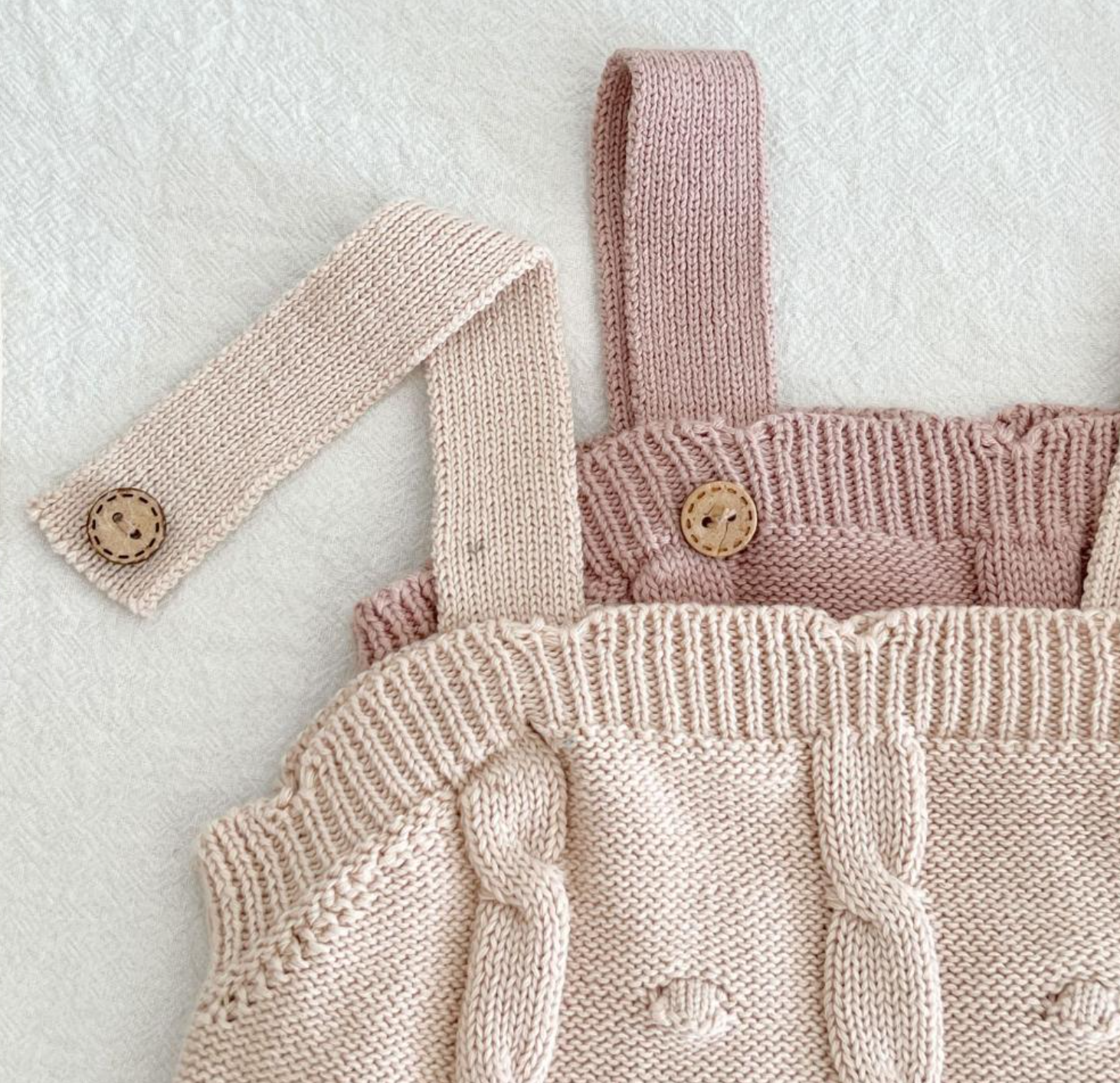 Kennedy Cable Knit Unisex Romper + Hat Set