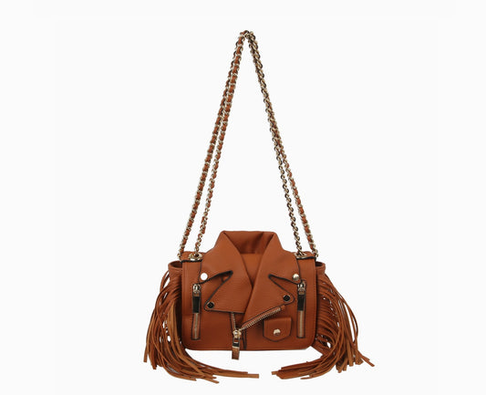 Kenya Biker Jacket Fringe Handbag