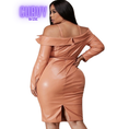 Load image into Gallery viewer, Khadija Cold Shoulder Faux Leather Mauve Mini Dress
