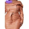 Load image into Gallery viewer, Khadija Cold Shoulder Faux Leather Mauve Mini Dress
