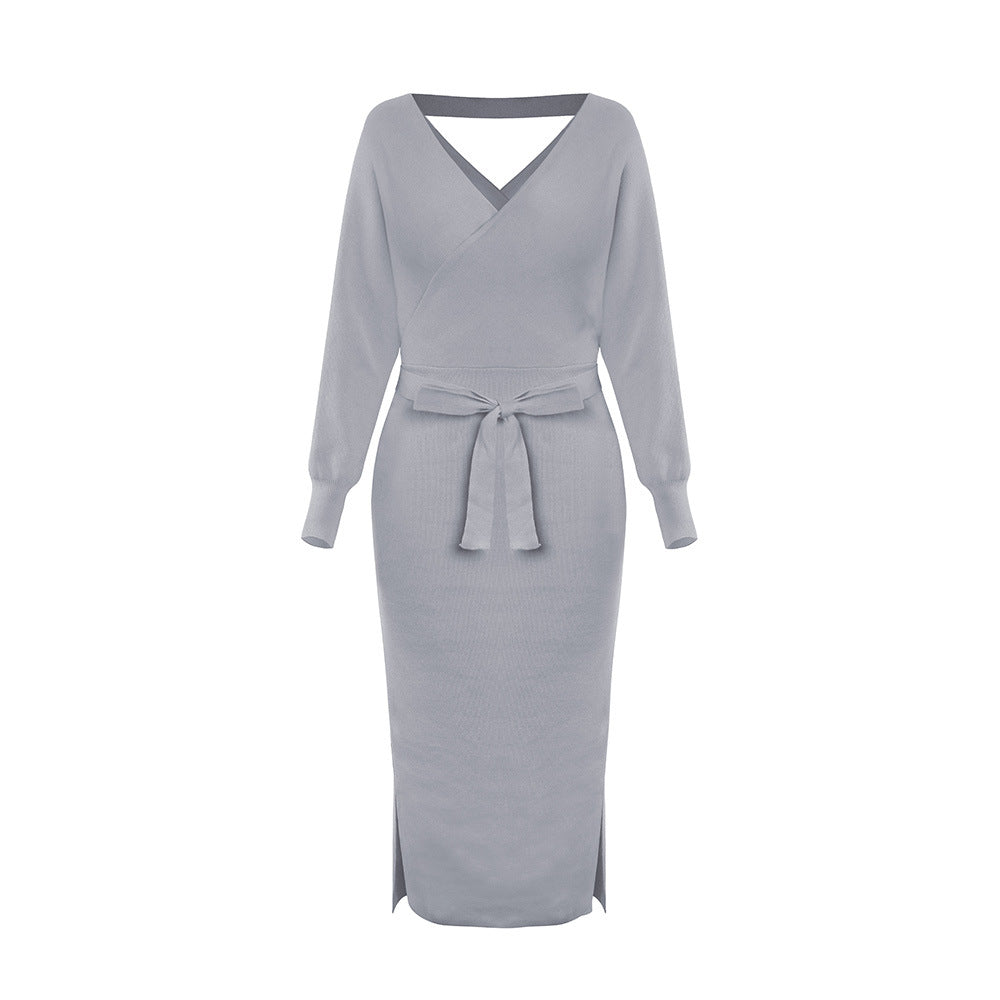 Kyra Midi Sweater Dress Gray front