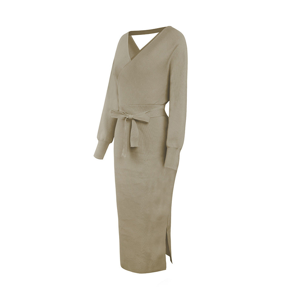 Kyra Midi Sweater Dress Khaki side