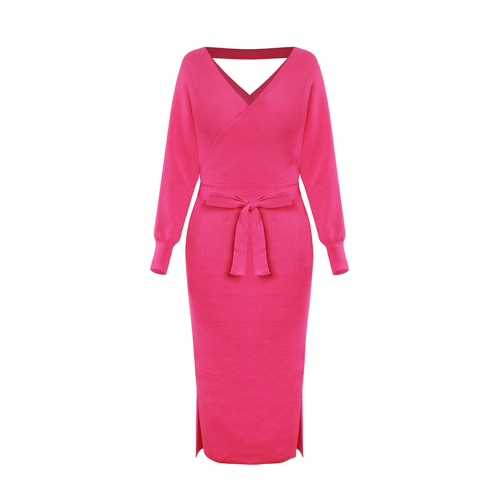 Kyra Midi Sweater Dress Pink front