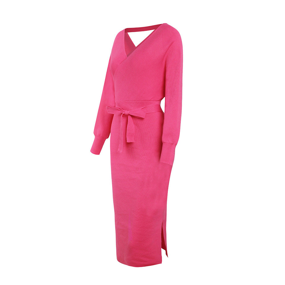 Kyra Midi Sweater Dress Pink left side