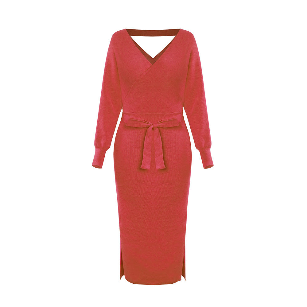 Kyra Midi Sweater Dress Red front