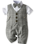 Load image into Gallery viewer, Lincoln Plaid Waistcoat Romper
