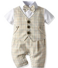 Load image into Gallery viewer, Lincoln Plaid Waistcoat Romper
