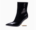 Load image into Gallery viewer, Liza Patent Leather Edgy Blade Shape Metal Heel Boots
