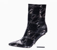 Load image into Gallery viewer, Liza Patent Leather Edgy Blade Shape Metal Heel Boots
