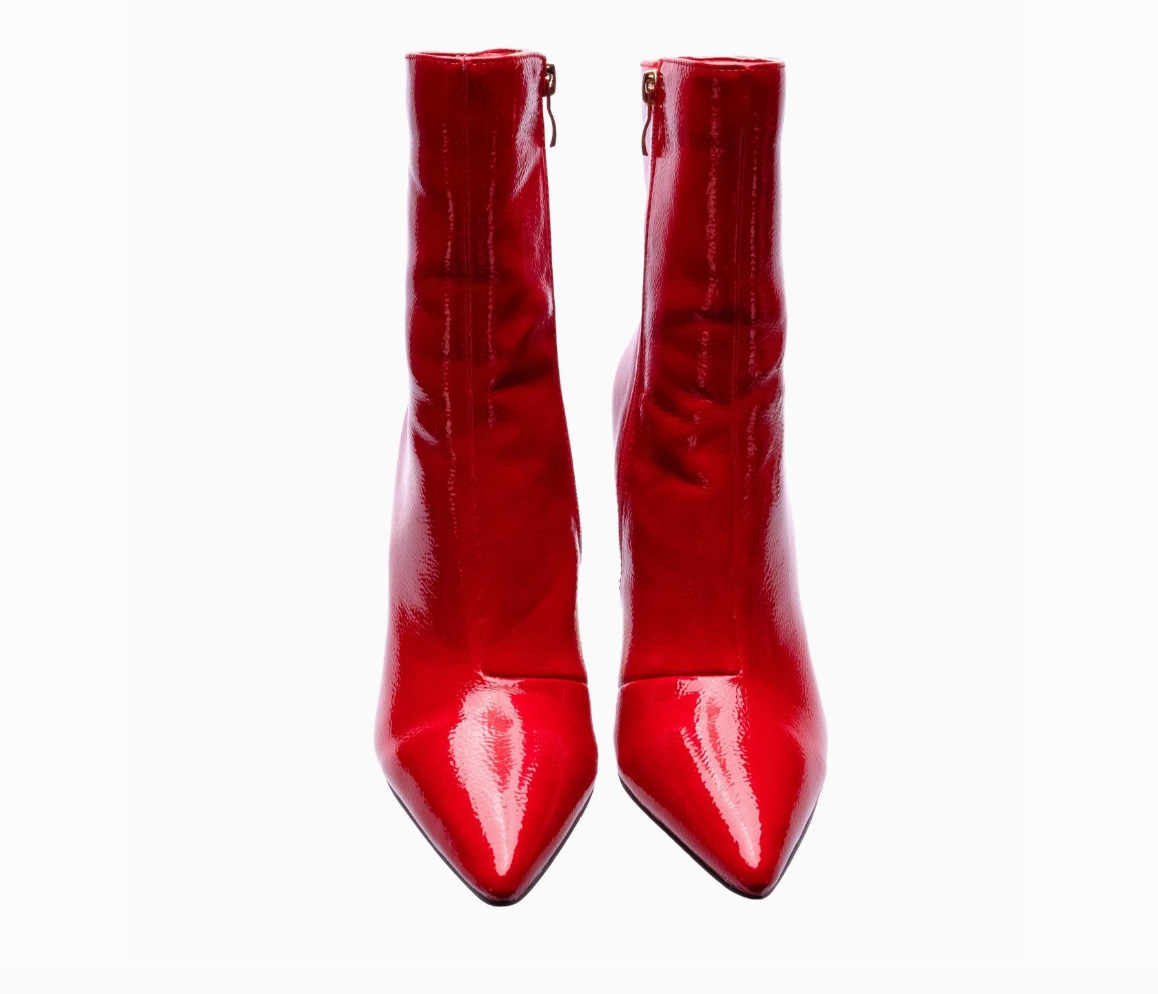 Liza Patent Leather Edgy Blade Shape Metal Heel Boots