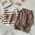 Load image into Gallery viewer, 1 super cozy Top featuring a large Baby Bear face, showcasing your little one's love for bears, and 1 comfy pair of Pants with Bear patches at the knees, adding a playful touch to their outfit.
