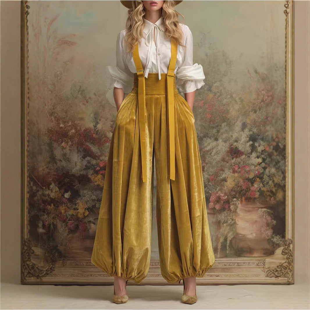 classy women jumpsuit elegant resort wear golden tone outfit