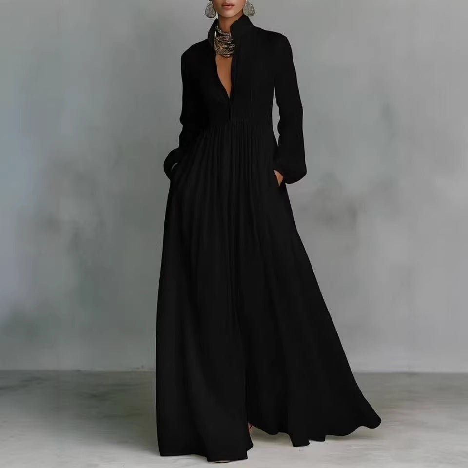 Lumière Solenne Airy Maxi Dress – Lightweight Long Sleeve Flowy Spring & Summer Dress for Women