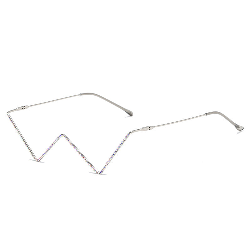 modern angular glasses women gold diamond frame stylish statement eyewear