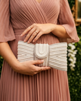 Load image into Gallery viewer, elegant pearl and rhinestone evening clutch bridal accessory
