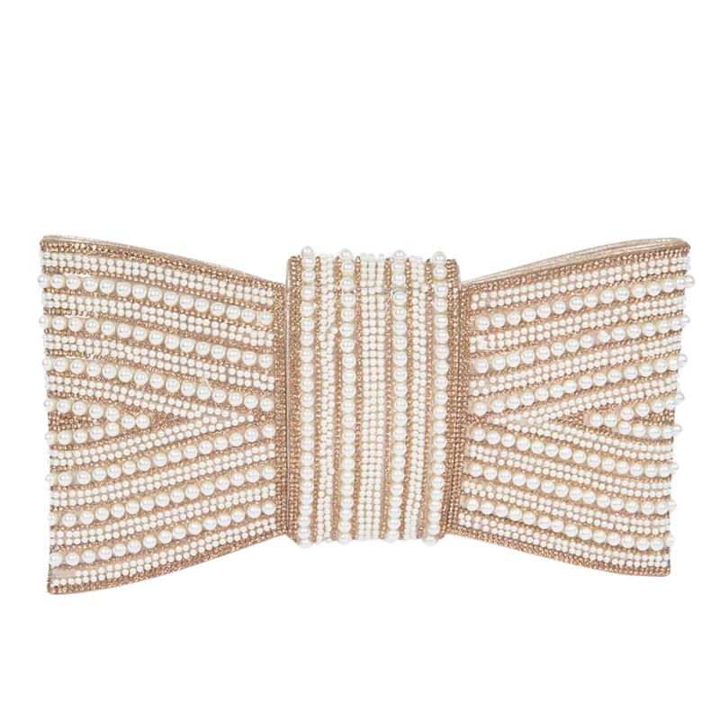 glamorous bridal evening bag silver pearl design