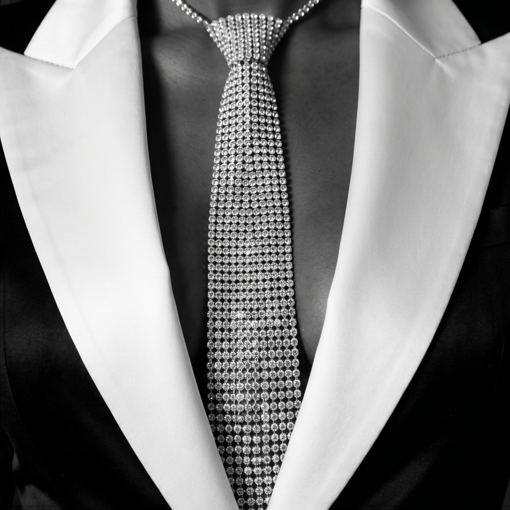 Lumière Dynasty Crystal Necktie – Luxury Rhinestone Statement Necklace