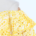 Load image into Gallery viewer, yellow embroidered floral off shoulder maxi dress summer details
