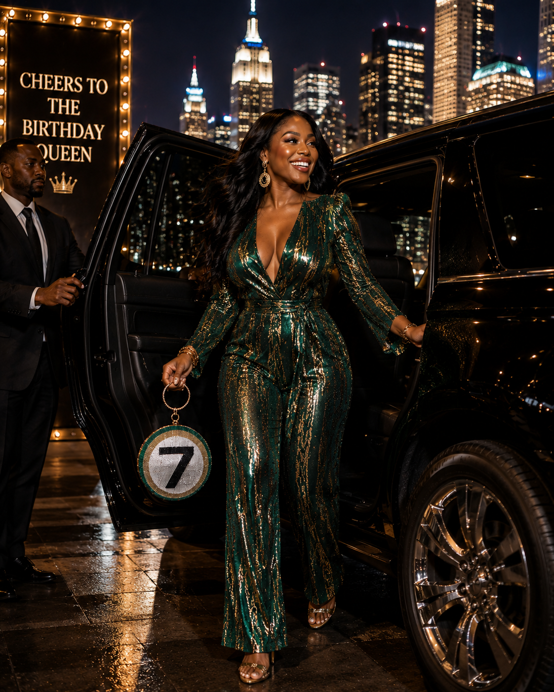 Lumière No. 7 Crystal Sphere Clutch – Emerald Champagne Edition