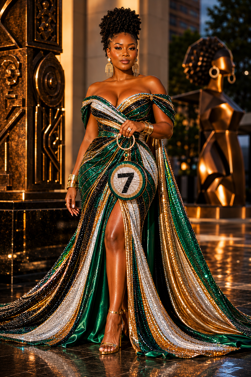 Lumière No. 7 Crystal Sphere Clutch – Emerald Champagne Edition