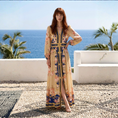 Load image into Gallery viewer, luxury boutique midi dress pastel floral long sleeve
