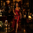 Load image into Gallery viewer, Lumière Rouge Ace Clutch™ | Clear Acrylic Heart Evening Bag
