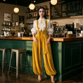 Load image into Gallery viewer, chic yellow wide leg Harem jumpsuit women vacation fashion look
