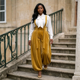 Load image into Gallery viewer, wide leg suspender Harem jumpsuit outfit women elevated fashion look
