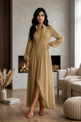 Load image into Gallery viewer, Lumière Solenne Airy Maxi Dress – Lightweight Long Sleeve Flowy Spring & Summer Dress for Women

