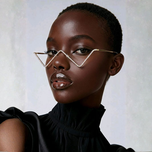 geometric metal frame glasses women gold angular fashion eyewear statement glasses