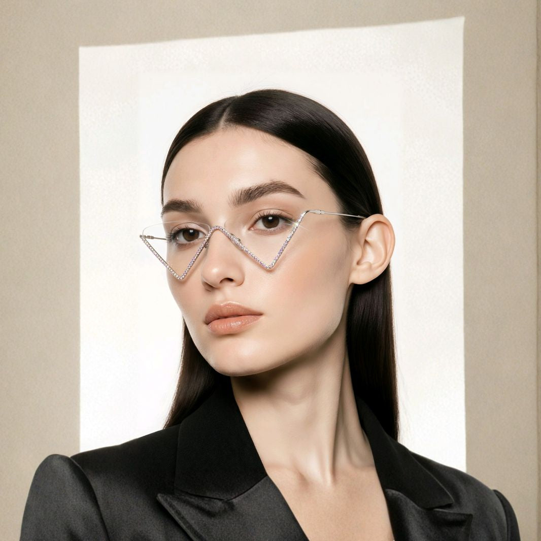 fashion forward metal glasses geometric design luxury eyewear women
