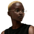 Load image into Gallery viewer, minimalist metal frame glasses angular style modern eyewear women
