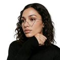 Load image into Gallery viewer, one piece metal glasses geometric shape lightweight fashion frames women gold
