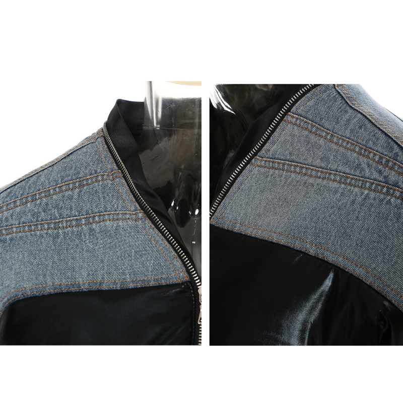 Lyric Spliced Denim Down Cotton Cropped Jacket