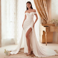 Load image into Gallery viewer, Lyrielle Draped Off the Shoulder Bridal Gown with Overskirt
