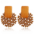 Load image into Gallery viewer, Tara Women's Open Flower Multi-layer Wooden Rattan Earrings
