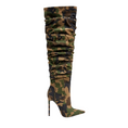 Load image into Gallery viewer, Nelly Camouflage Stiletto Knee High Boots
