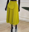 Load image into Gallery viewer, Nicolette A-Line Blazer Accented Pleated Midi Skirt
