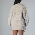 Load image into Gallery viewer, Nikki Oversized Cable-Knit Denim Sweater
