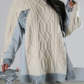 Load image into Gallery viewer, Nikki Oversized Cable-Knit Denim Sweater
