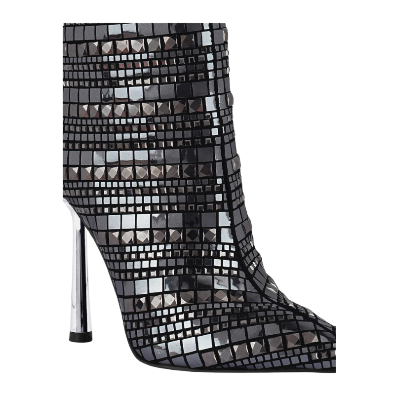 Noxara Extravagance Mirror Embellished Stiletto Boots