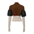 Load image into Gallery viewer, Nzinga Puffer Sleeve Cropped Sweater Jacket
