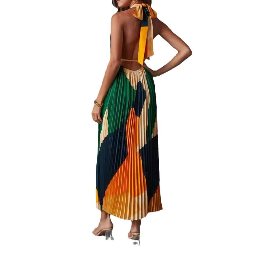 Sienna Pleated Halter Dress