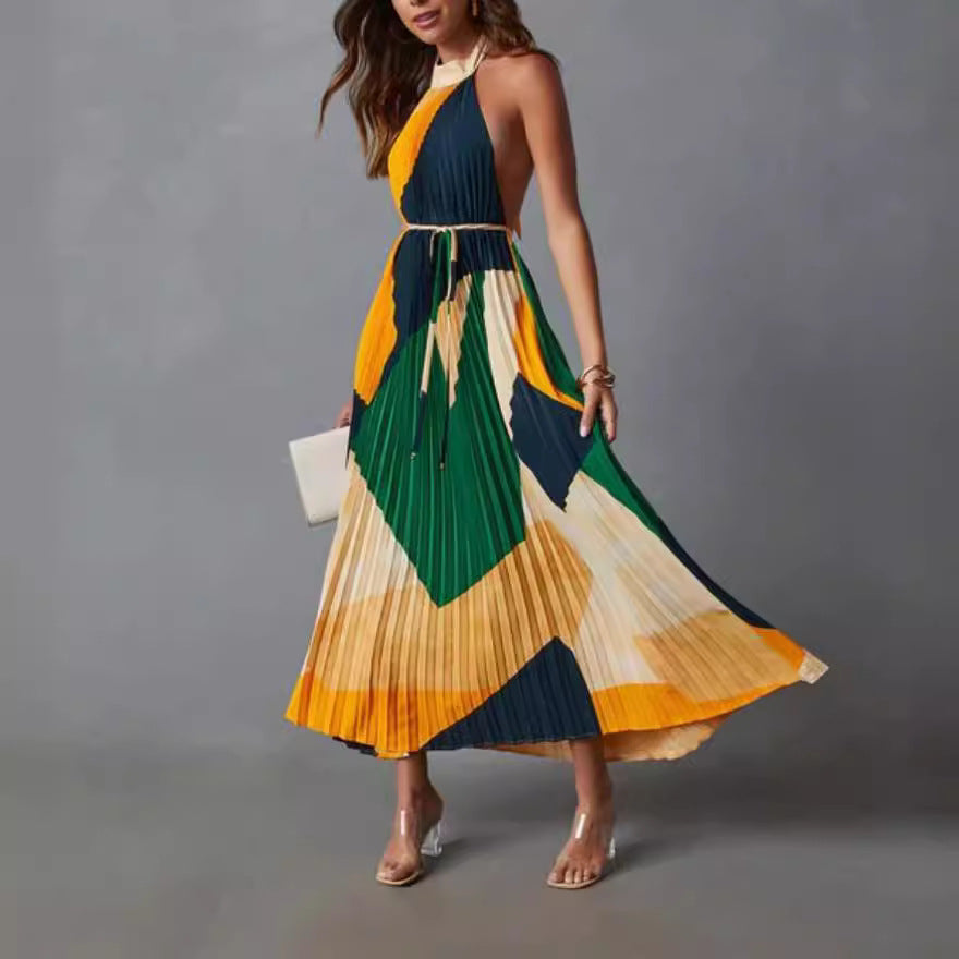 Sienna Pleated Halter Dress